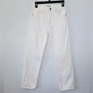 Tory Burch White Wash Mid Rise Cropped Jeans Size 23 100% Cotton Denim Pants